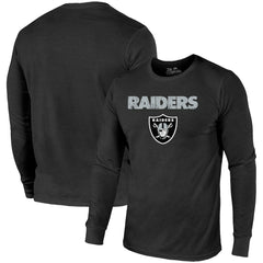 Las Vegas Raiders Majestic Threads Lockup Tri-Blend Long Sleeve T-Shirt - Black - NFL