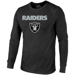 Las Vegas Raiders Majestic Threads Lockup Tri-Blend Long Sleeve T-Shirt - Black - NFL