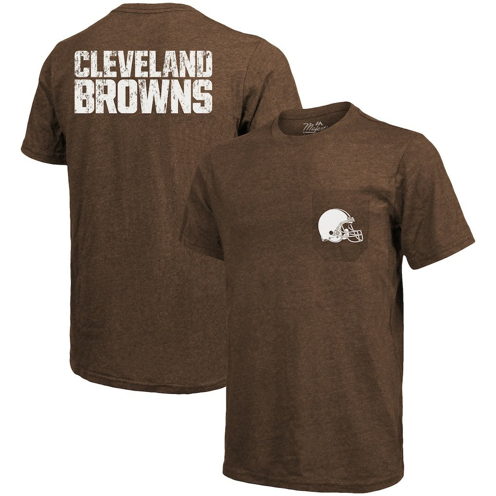 Cleveland Browns Majestic Threads Tri-Blend Pocket T-Shirt - Brown - NFL
