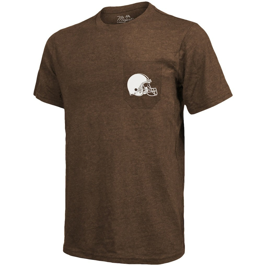 Cleveland Browns Majestic Threads Tri-Blend Pocket T-Shirt - Brown - NFL