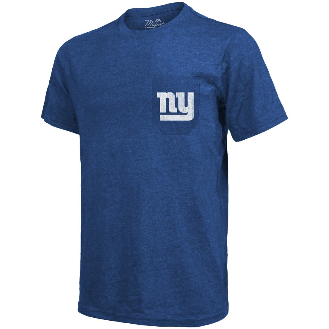 New York Giants Majestic Threads Tri-Blend Pocket T-Shirt - Heathered Royal - NFL