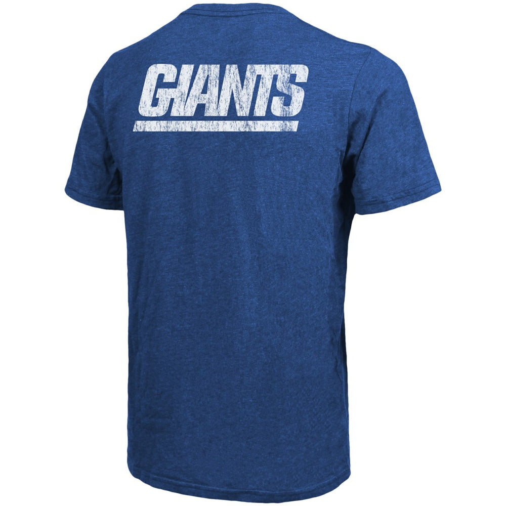 New York Giants Majestic Threads Tri-Blend Pocket T-Shirt - Heathered Royal - NFL