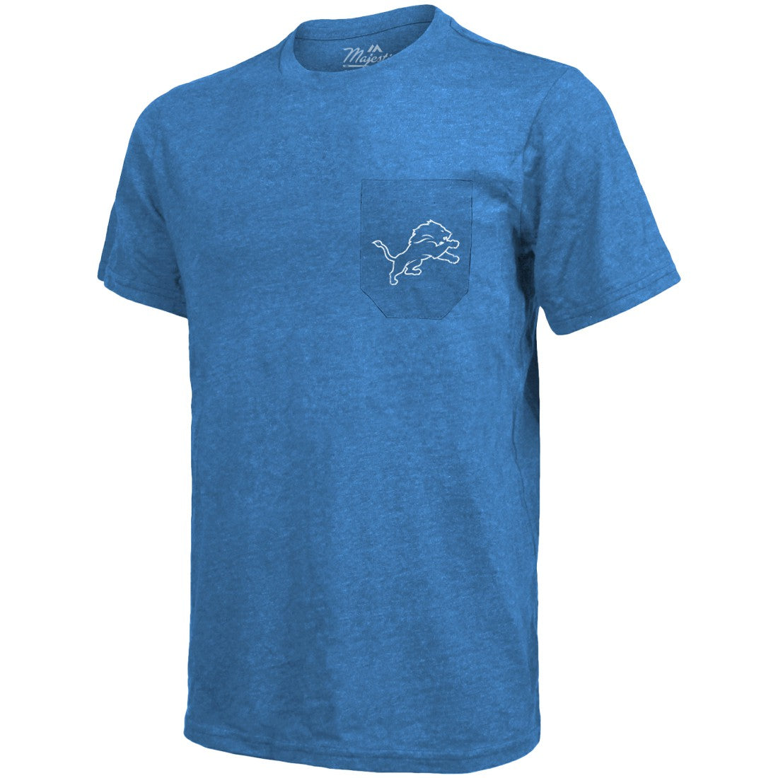 Detroit Lions Majestic Threads Tri-Blend Pocket T-Shirt - Blue - NFL