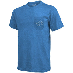 Detroit Lions Majestic Threads Tri-Blend Pocket T-Shirt - Blue - NFL