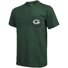 Green Bay Packers Majestic Threads Tri-Blend Pocket T-Shirt - Heathered Green - NFL