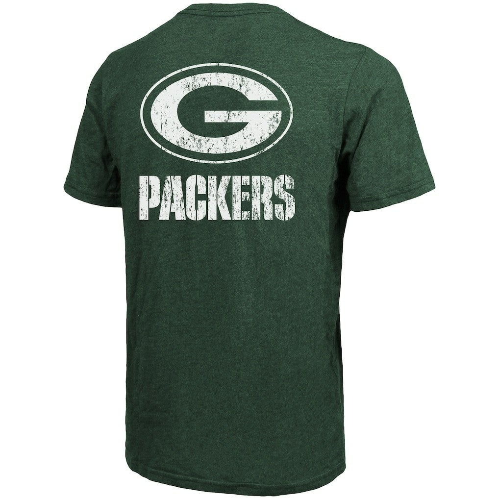 Green Bay Packers Majestic Threads Tri-Blend Pocket T-Shirt - Heathered Green - NFL