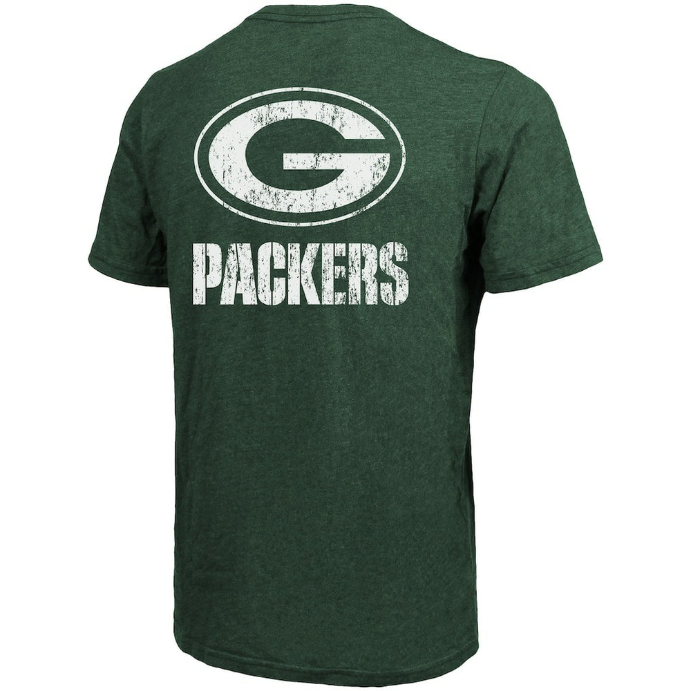 Green Bay Packers Majestic Threads Tri-Blend Pocket T-Shirt - Heathered Green - NFL