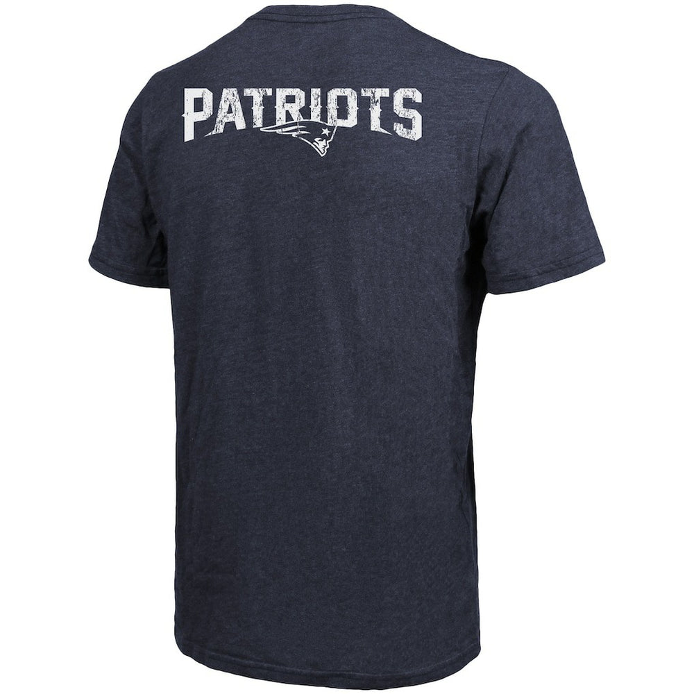New England Patriots Majestic Threads Tri-Blend Pocket T-Shirt - Heathered Navy - NFL