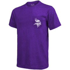 Minnesota Vikings Majestic Threads Tri-Blend Pocket T-Shirt - Heathered Purple - NFL
