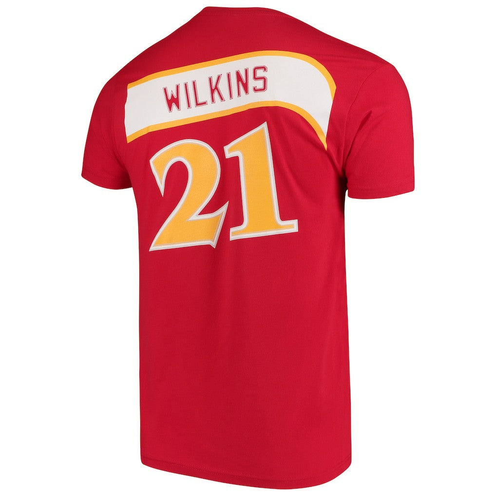 Mitchell & Ness Dominique Wilkins Atlanta Hawks Hardwood Classics Team Name & Number T-Shirt Red