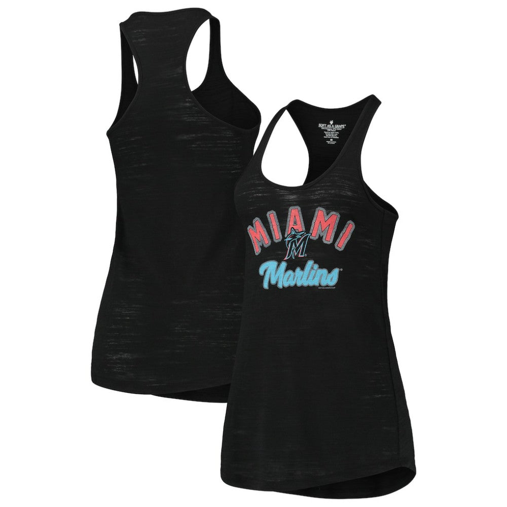 Miami Marlins Soft as a Grape Women's Multi-Count Tri-Blend Tank Top Discount