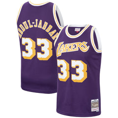 Mitchell & Ness Kareem Abdul-Jabbar Los Angeles Lakers Hardwood Classics Swingman Jersey Purple