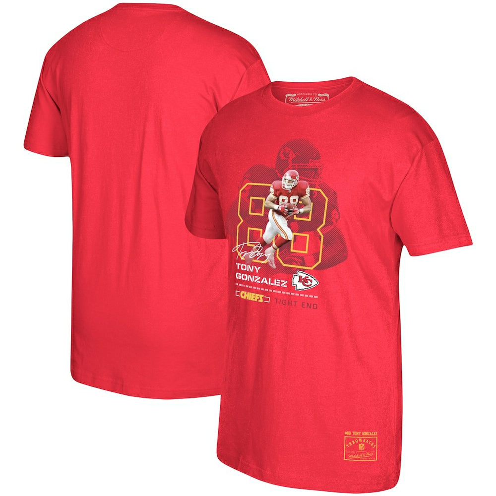Tony Gonzalez Kansas City Chiefs Retired Player Graphic T-Shirt - Red - Mitchell & Ness