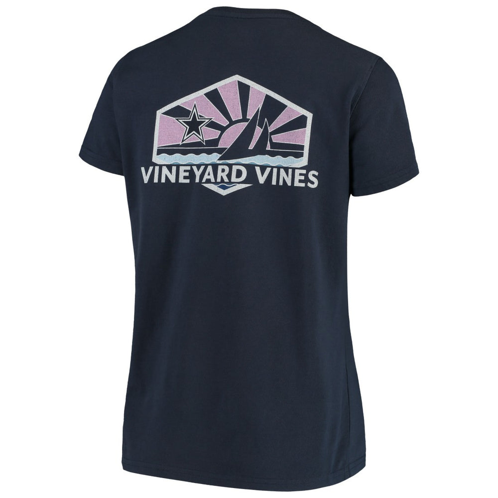 Dallas Cowboys Vineyard Vines Women's Sunset Sail T-Shirt - Navy - NFL