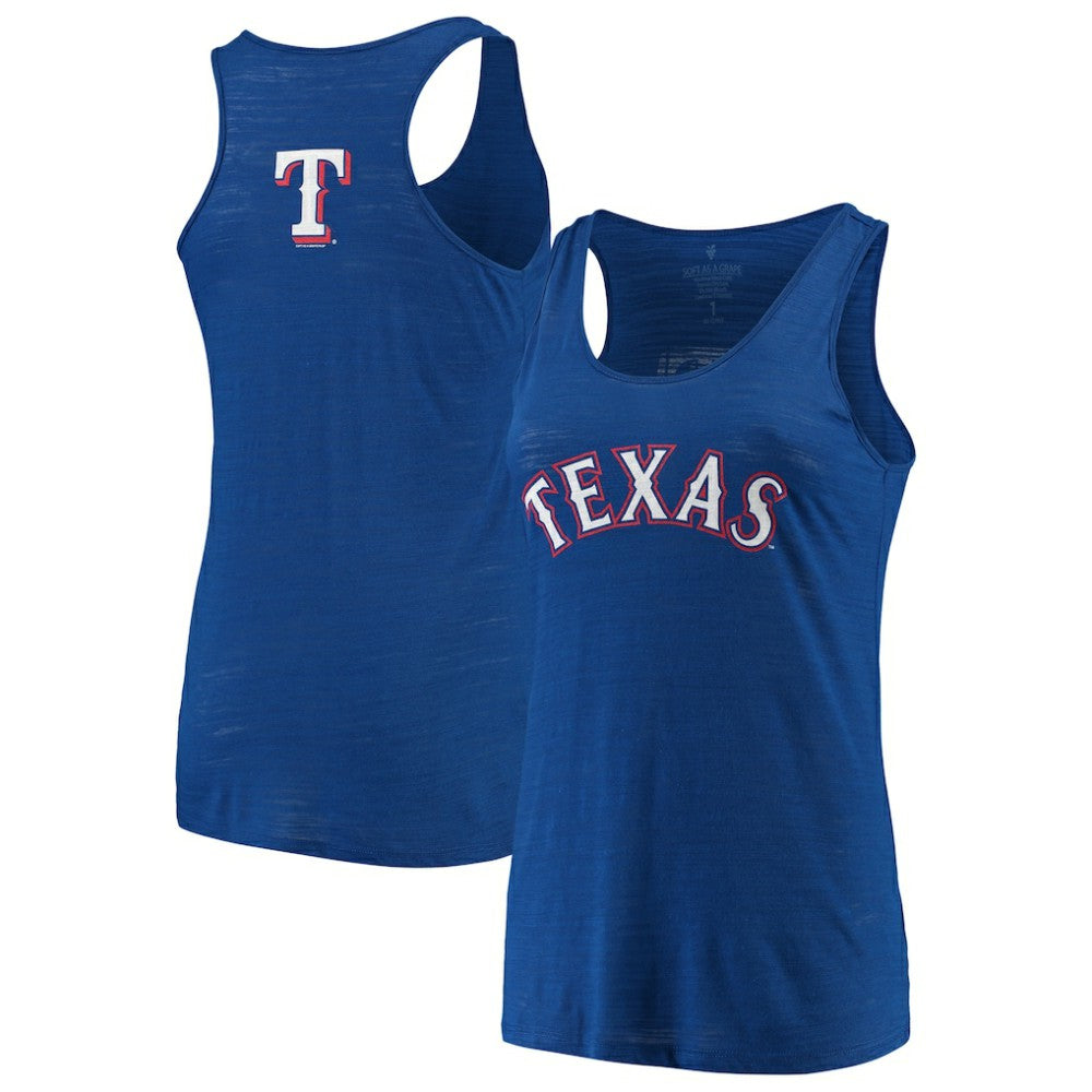 Texas Rangers Soft as a Grape Women's Plus Size Swing for the Fences Racerback Tank Top Outlet