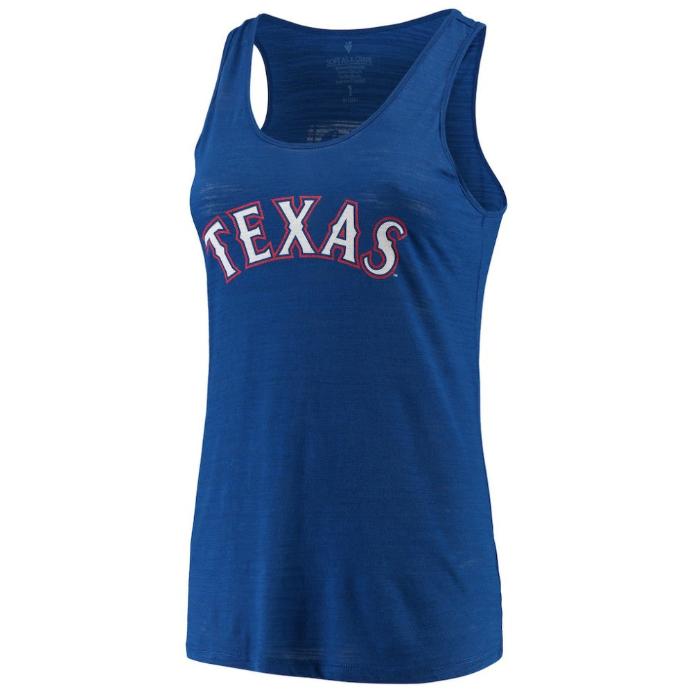 Texas Rangers Soft as a Grape Women's Plus Size Swing for the Fences Racerback Tank Top Outlet