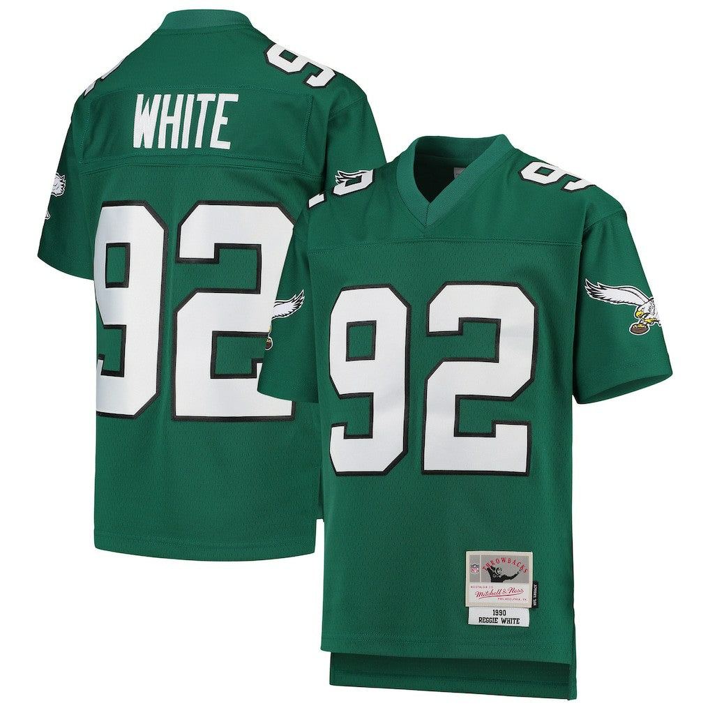 Reggie White Philadelphia Eagles Youth 1990 Legacy Retired Player Jersey - Green - Mitchell & Ness