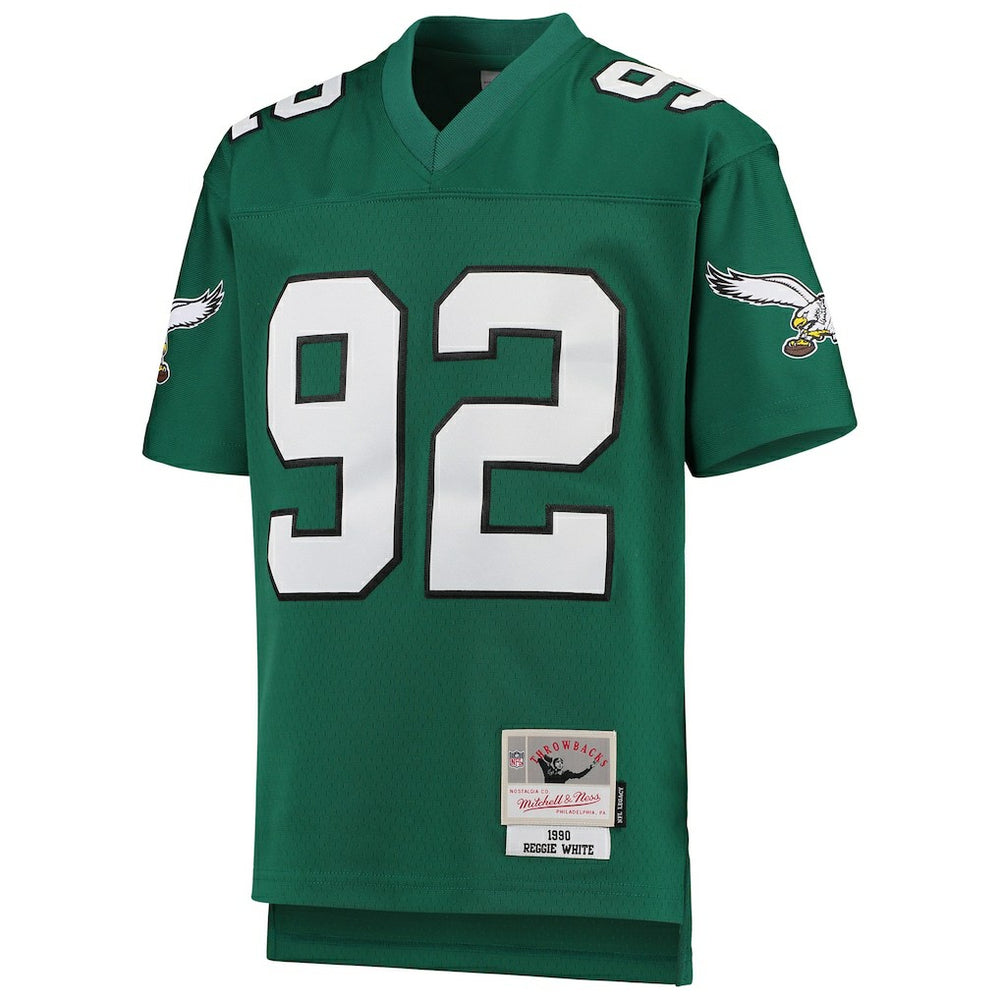 Reggie White Philadelphia Eagles Youth 1990 Legacy Retired Player Jersey - Green - Mitchell & Ness