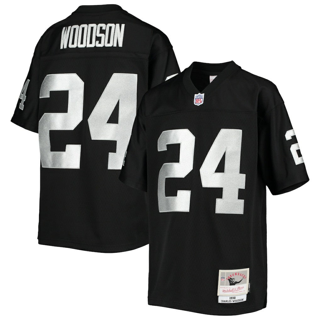 Charles Woodson Las Vegas Raiders Youth 1998 Legacy Retired Player Jersey - Black - Mitchell & Ness