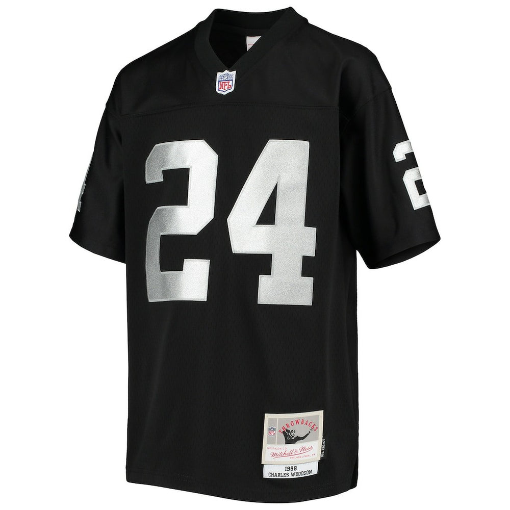 Charles Woodson Las Vegas Raiders Youth 1998 Legacy Retired Player Jersey - Black - Mitchell & Ness