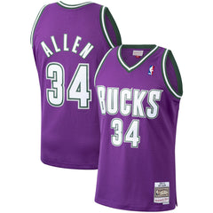 Mitchell & Ness Ray Allen Milwaukee Bucks 2000/01 Hardwood Classics Swingman Jersey Purple