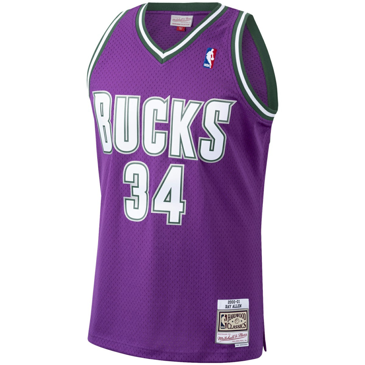 Mitchell & Ness Ray Allen Milwaukee Bucks 2000/01 Hardwood Classics Swingman Jersey Purple