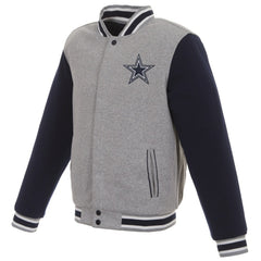 Dallas Cowboys JH Design Reversible Two Tone Fleece Jacket - Gray/Navy - NFL