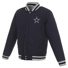 Dallas Cowboys JH Design Reversible Two Tone Fleece Jacket - Gray/Navy - NFL