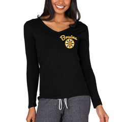 Boston Bruins Concepts Sport Women's Marathon Knit Long Sleeve V-Neck Top - Black | NHL discount