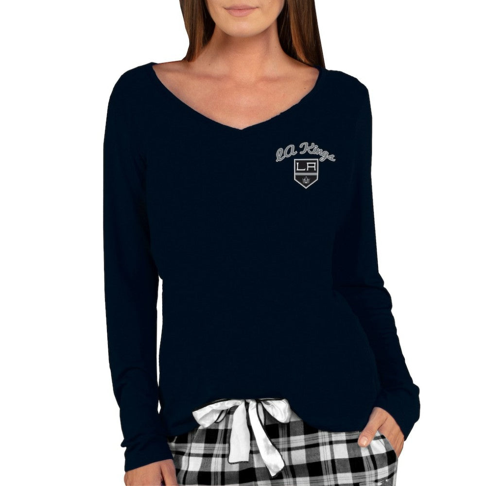 Los Angeles Kings Concepts Sport Women's Marathon Knit Long Sleeve V-Neck Top - Black | NHL on sale