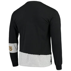 New Orleans Saints Refried Apparel Sustainable Upcycled Angle Long Sleeve T-Shirt - Black/Gray - NFL