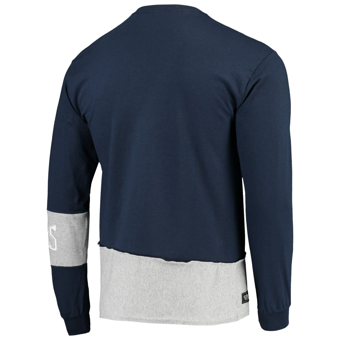 Tennessee Titans Refried Apparel Sustainable Upcycled Angle Long Sleeve T-Shirt - Navy/Gray - NFL
