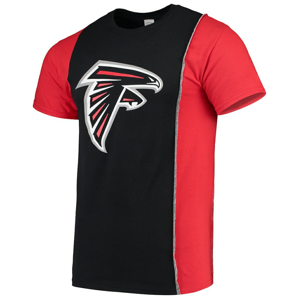Atlanta Falcons Refried Apparel Sustainable Upcycled Split T-Shirt - Black/Red - NFL