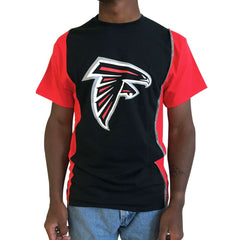 Atlanta Falcons Refried Apparel Sustainable Upcycled Split T-Shirt - Black/Red - NFL