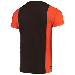 Cleveland Browns Refried Apparel Sustainable Upcycled Split T-Shirt - Brown/Orange - NFL
