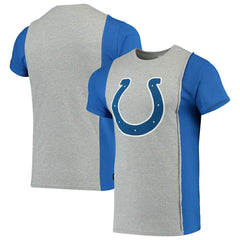 Indianapolis Colts Refried Apparel Sustainable Upcycled Split T-Shirt - Gray/Royal - NFL