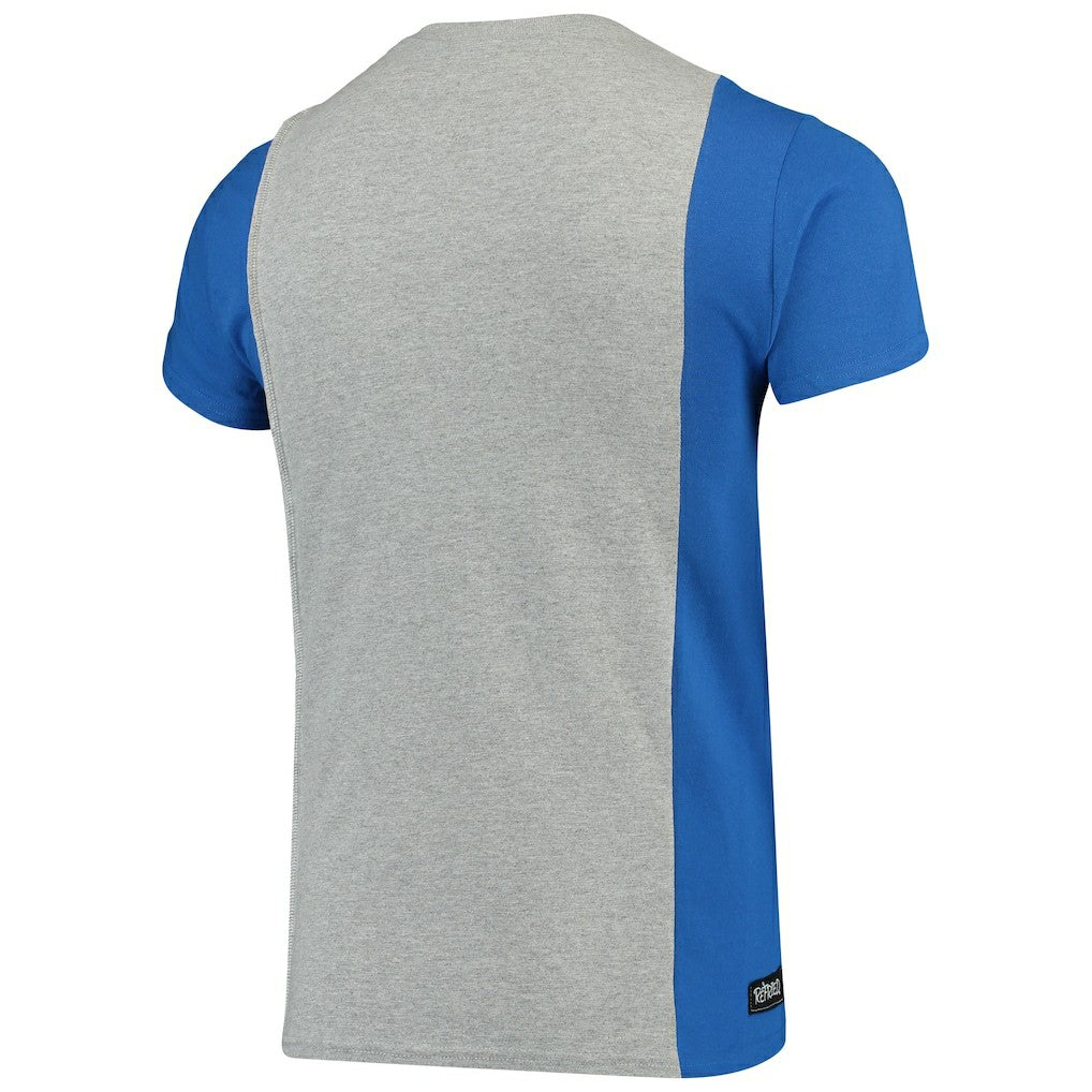 Indianapolis Colts Refried Apparel Sustainable Upcycled Split T-Shirt - Gray/Royal - NFL