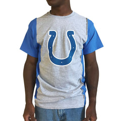 Indianapolis Colts Refried Apparel Sustainable Upcycled Split T-Shirt - Gray/Royal - NFL