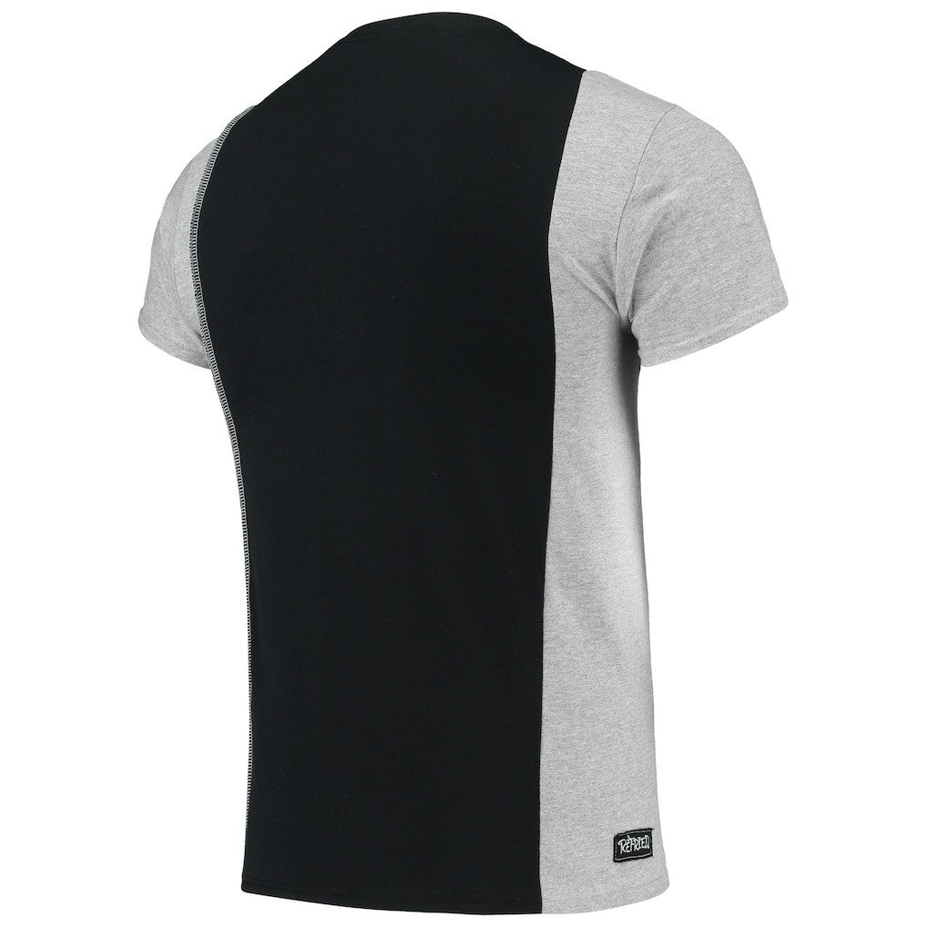 New Orleans Saints Refried Apparel Sustainable Upcycled Split T-Shirt - Black/Gray - NFL