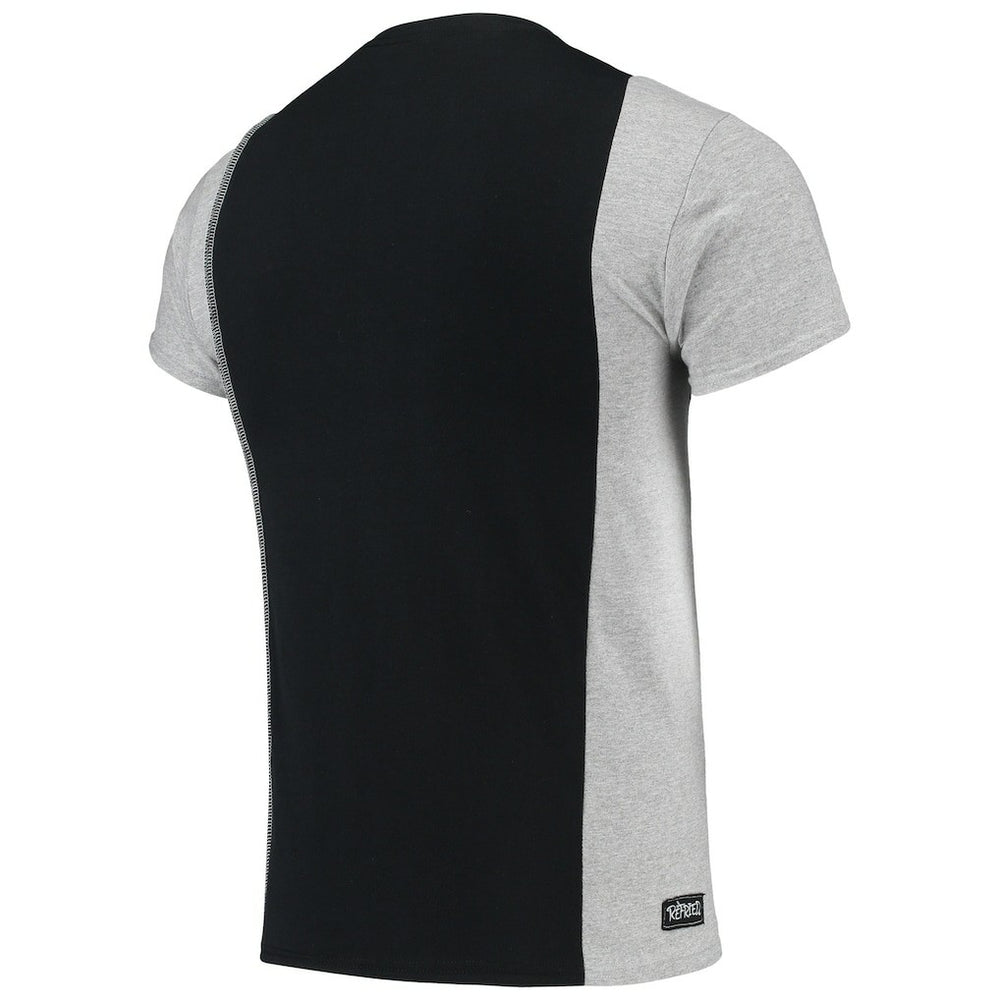 New Orleans Saints Refried Apparel Sustainable Upcycled Split T-Shirt - Black/Gray - NFL