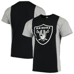 Las Vegas Raiders Refried Apparel Sustainable Upcycled Split T-Shirt - Black/Silver - NFL