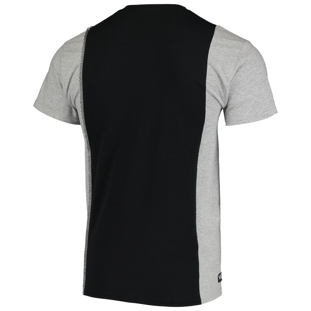 Las Vegas Raiders Refried Apparel Sustainable Upcycled Split T-Shirt - Black/Silver - NFL
