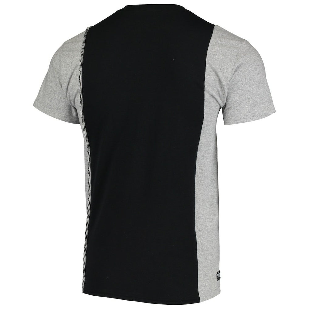 Las Vegas Raiders Refried Apparel Sustainable Upcycled Split T-Shirt - Black/Silver - NFL