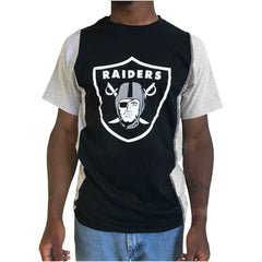 Las Vegas Raiders Refried Apparel Sustainable Upcycled Split T-Shirt - Black/Silver - NFL