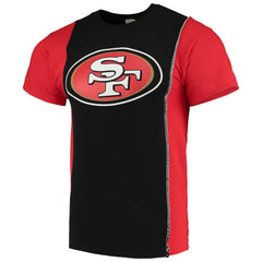 San Francisco 49ers Refried Apparel Sustainable Upcycled Split T-Shirt - Black/Scarlet - NFL