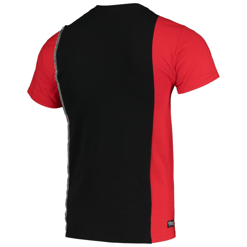 San Francisco 49ers Refried Apparel Sustainable Upcycled Split T-Shirt - Black/Scarlet - NFL