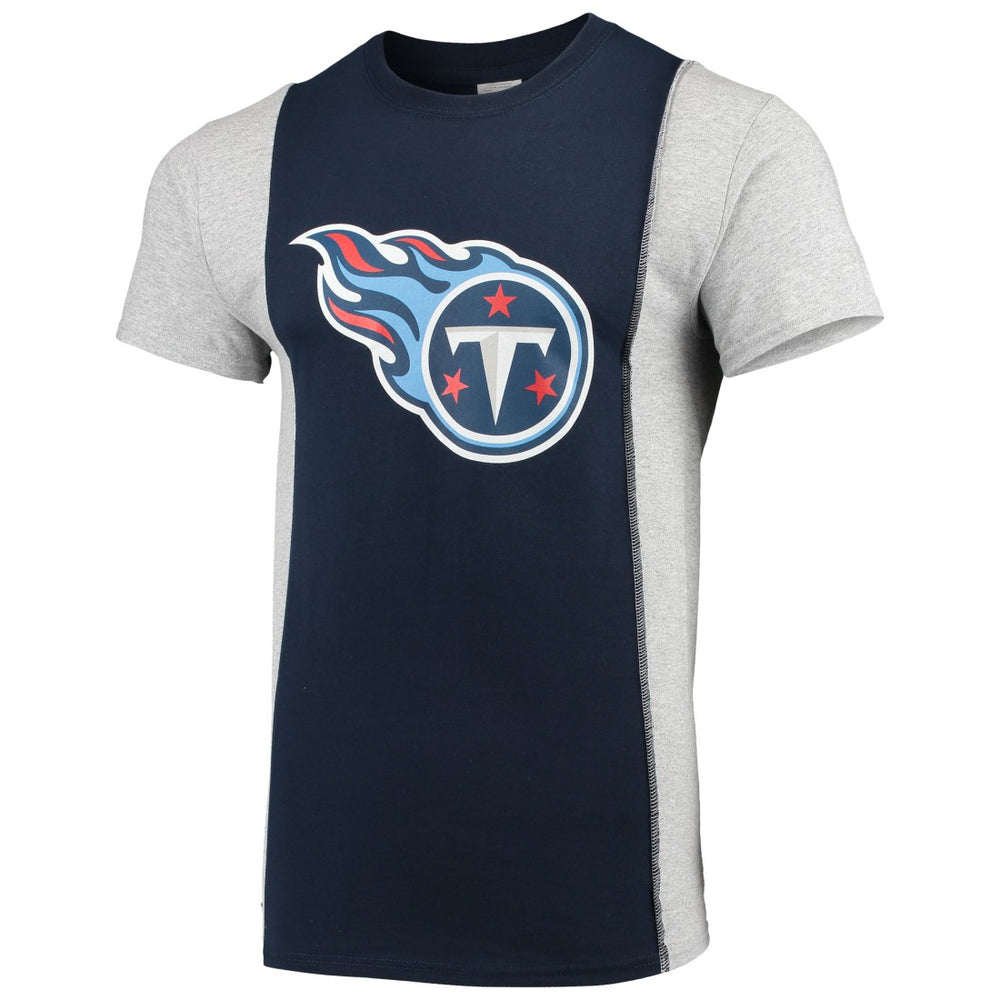 Tennessee Titans Refried Apparel Sustainable Upcycled Split T-Shirt - Navy/Gray - NFL