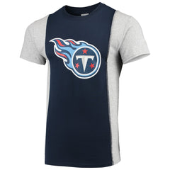 Tennessee Titans Refried Apparel Sustainable Upcycled Split T-Shirt - Navy/Gray - NFL