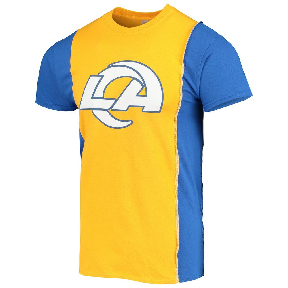 Los Angeles Rams Refried Apparel Sustainable Upcycled Split T-Shirt - Gold/Royal - NFL