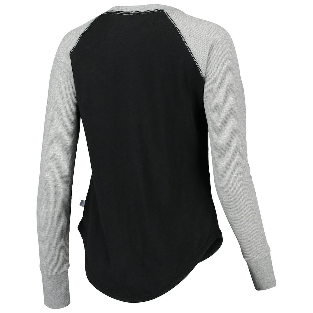New Orleans Saints Touch Women's Waffle Raglan Lightweight Long Sleeve T-Shirt - Black - NFL
